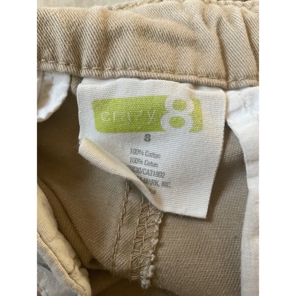 Crazy 8 Boys Beige Cotton Shorts Size 8 With Button Closure & Pockets - Picture 4 of 7